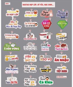 In Nhanh ,Hashtag Kỷ Yếu Họp Lớp, Học Sinh Tựu Trường Giá Rẻ 12 Hashtag cầm tay In Nhanh Bảo Thương
